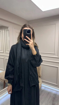 Misswhence 38514 Siyah Nakış Detaylı Şallı Ferace