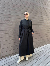 Misswhence 38527 Siyah Kapitone Detaylı Kap