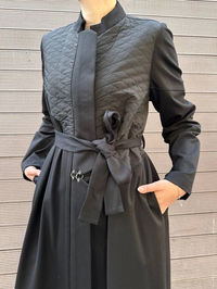 Misswhence 38527 Siyah Kapitone Detaylı Kap