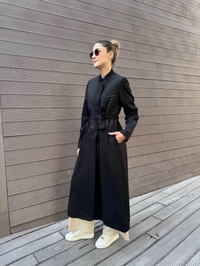 Misswhence 38527 Siyah Kapitone Detaylı Kap