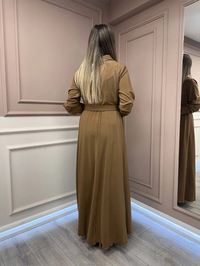 Misswhence 38803 Camel Fermuar Detaylı Elbise
