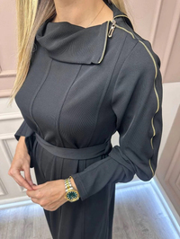 Misswhence 38803 Siyah Fermuar Detaylı Elbise