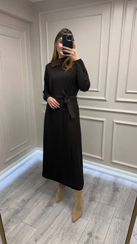 Misswhence 38822 Kahverengi Fermuar Detaylı Elbise