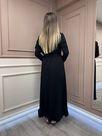 Misswhence 38823 Siyah Güpür Detaylı Elbise