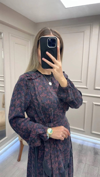 Misswhence 38829 Bordo Desenli Cupro Elbise