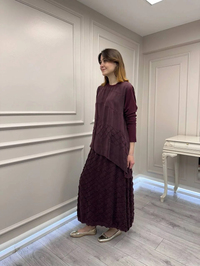 Misswhence 39002 Bordo Tunik Etek Takım