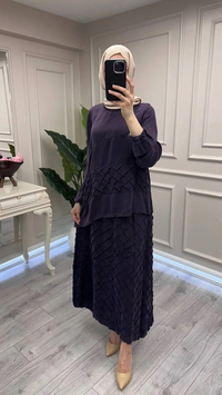 Misswhence 39002 Mor Tunik Etek Takım