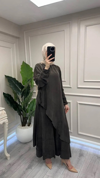 Misswhence 39003 Kahverengi Tunik Takım