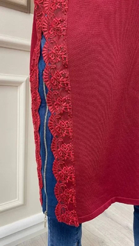 Misswhence MİSS199 Bordo Triko Tunik
