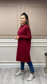 Misswhence MİSS199 Bordo Triko Tunik