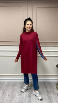 Misswhence MİSS199 Bordo Triko Tunik
