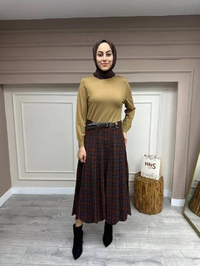 Misswhence MİSS213 Camel Triko Elbise
