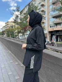 MY312 24S8216 Siyah İşlemeli Tunik
