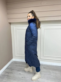 Ncl 23533 Siyah-Lacivert Çift Taraflı Şişme Parka
