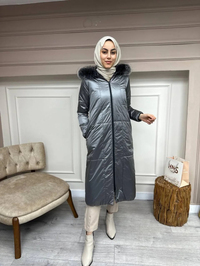 Ncl 23606 Siyah-Gümüş Çift Taraflı Şişme Parka