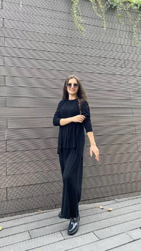 Noi 43119 Siyah Jarse Tunik