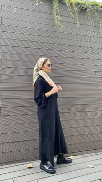 Noi 43226 Siyah Örme Etek Ucu Garnili Elbise