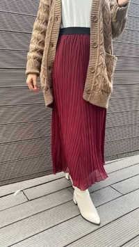 Noi 43424 Bordo Şifon Pilise Etek