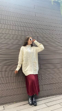 Noi 43424 Bordo Şifon Pilise Etek