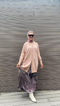 Noi 43424 Gri Şifon Pilise Etek