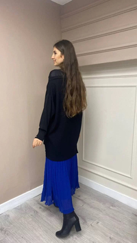 Noi 43424 Sax Şifon Pilise Etek