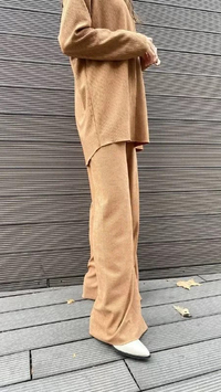 Noi 43712 Camel Bol Paça Triko Pantolon