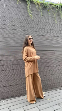 Noi 43712 Camel Bol Paça Triko Pantolon