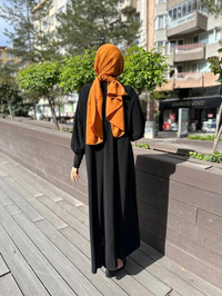 Noi 64234 Siyah Krep Jarse A Form Elbise