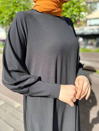 Noi 64234 Siyah Krep Jarse A Form Elbise