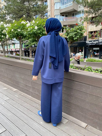 Noi 64320 Lacivert Scuba Ceket Pantolon Takım