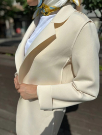 Noi 64335 Krem Puf Scuba Üstten Dikişli Blazer Ceket