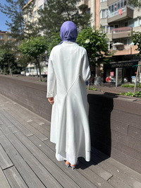 Noi 64342 Ekru Arkası Üçgen Şal Yaka Scuba Kap