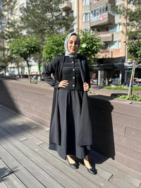 Noi 64342 Siyah Arkası Üçgen Şal Yaka Scuba Kap