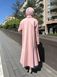 Noi 64343 Pudra Şal Yaka Eteği Volanlı Scuba Kap