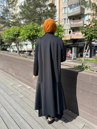 Noi 64343 Siyah Şal Yaka Eteği Volanlı Scuba Kap