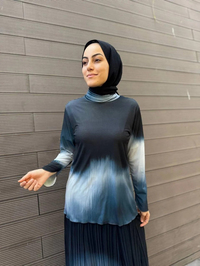 Noi 73157 Gri Jarse Balıkçı Yaka Bluz