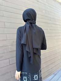 Noi 73157 Siyah Jarse Balıkçı Yaka Bluz