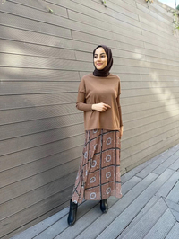 Noi 73431 Taba Şifon Kumaşlı Pilise Etek