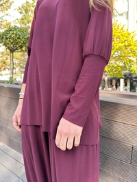 Noi 74105 Bordo Krep Jarse Pantolon Etekli Takım
