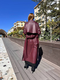 Noi 74316 Bordo Deri Arkası Kemerli Kap