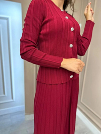 Nuss Triko 23K-603TKM Bordo Triko Etekli Takım
