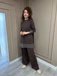 Nuss Triko 23K-604TKM Kahve İkili Triko Takım