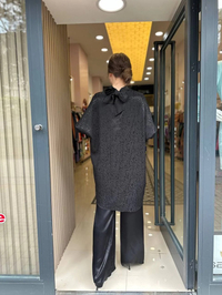Nuss Triko 23K5005 Siyah Saten Leopar Desen Pantolonlu Takım