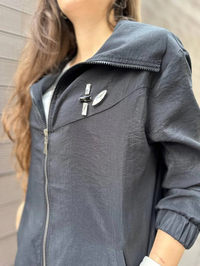 Nuss Triko 23K6011 Siyah Bomber Ceket