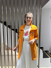 Nuss Triko 23K6011 Turuncu Bomber Ceket