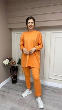 Nuss Triko 23Y1009 Turuncu Fermuar Detaylı Spor Takım