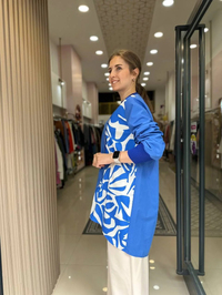 Nuss Triko 23Y5009 Mavi Ön Detaylı Tunik