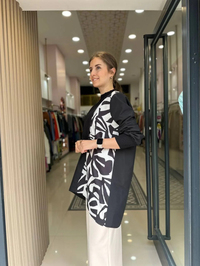Nuss Triko 23Y5009 Siyah Ön Detaylı Tunik