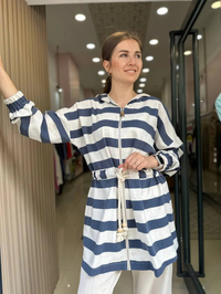 Nuss Triko 23Y6003 Bej Önü Fermuarlı Kap