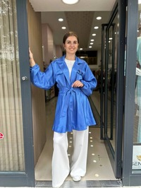 Nuss Triko 23Y6010 Mavi Önü Bağlamalı Kap